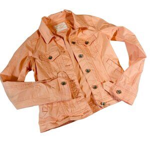 Sonoma Peach Denim Jacket XS Women's Button-Up with Stretch